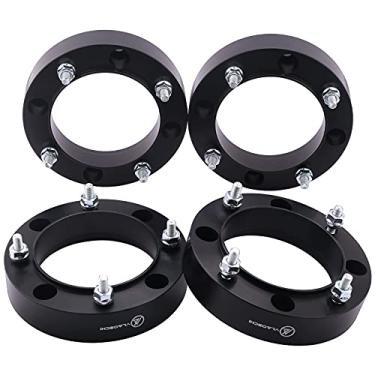 Imagem de VLAOSCHI Espaçadores de roda quadriciclo preto forjado 4x156 Hubcentric 1,5 polegadas com pinos de 3/20.3 cm-24 compatível com Polaris Kawasaki 4 Lug 4/156 para Ranger Sportsman 400 500 600 700 KSF