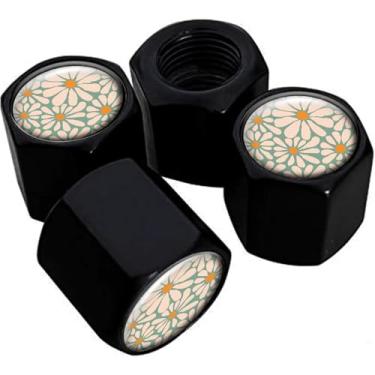 Imagem de Tampas de haste de válvula de pneu de metal, pacote com 4, tampas de haste de roda de carro, tampas de válvula de ar universais de alumínio para carros, caminhões, SUVs, bicicletas, motocicletas