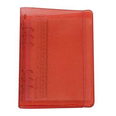 Imagem de Pasta de arquivo A6/ A5 com 6 furos, colorida, de polipropileno, com anel redondo, para protetores de folhas soltas (combo A5, hibisco)