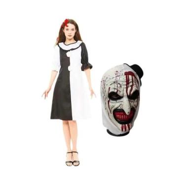 Imagem de Traje de Palhaço Assassino Preto e Branco - Cosplay para Festa (Femini