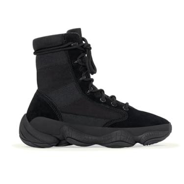 Imagem de adidas Bota masculina Yeezy 500 cano alto com cadarço casual - preta, Preto, 37