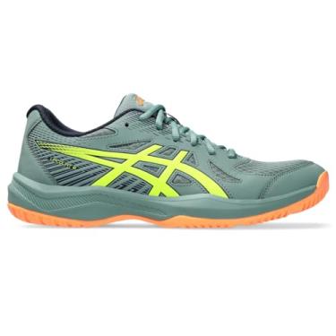 Imagem de ASICS Tênis de vôlei masculino Upcourt 6, Celadon/amarelo de segurança, 38