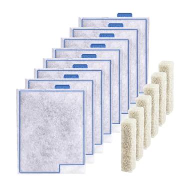 Imagem de Cartuchos de filtro grandes compatíveis com filtro Aqueon QuietFlow LED PRO tamanho 20, 30, 50, 75/filtro de energia tamanho 20, 30, 50, 55/75, E tamanho interno 40 e filtro canister (pacote com 8 + 6