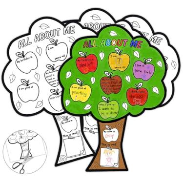 Imagem de Zoyeven Pôster para colorir Apple All About Me, 45 peças, material escolar primário, ideias de volta às aulas, preenchimento, pôster, artesanato, atividades em sala de aula, suprimento