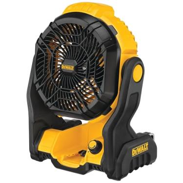 Imagem de DEWALT Ventilador máximo de 20 V, 4,5 horas de tempo de funcionamento, sem fio, portátil, ótimo para locais de trabalho, apenas ferramenta simples (DCE512B)