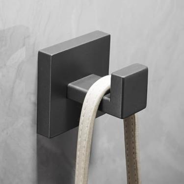 Imagem de Acessórios para banheiro, toalheiro, suporte para papel higiênico, arma, gancho para toalha cinza, aço inoxidável, montagem na parede do quarto, conjunto de acessórios para banho (gancho para rou