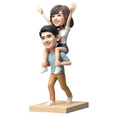 Imagem de Bobblehead de casal de barro personalizado feito a partir de tema divertido de foto, ótimo presente romântico para recém-casados, doce surpresa para namorada, decoração de casa exclusiva para