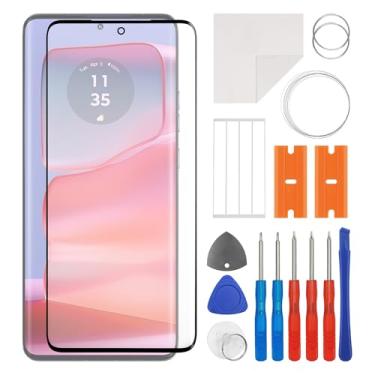 Imagem de SWARK Nova substituição de lente do painel externo de vidro frontal + OCA compatível com Moto Edge 50 Pro com kit de reparo atualizado - sem tela LCD e digitalizador sensível ao toque