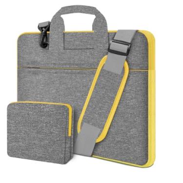 Imagem de Hseok Bolsa de ombro fina para laptop de 13 a 14 polegadas com capa pequena compatível com MacBook Pro de 14 polegadas M4/M3/M2/M1 2025-2021, Mac Air/Pro de 13,3 polegadas, XPS 13/14 e a maioria dos