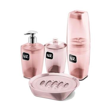 Imagem de Kit Banheiro Lavabo Conjunto Porta Escova Com Tampa Sabonete Liquido S