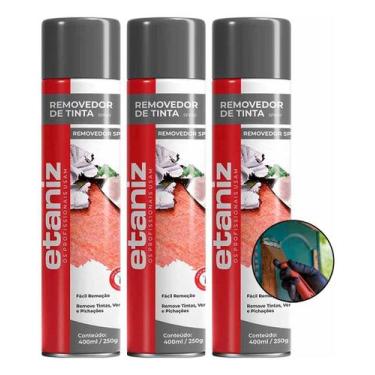Imagem de Kit 3 Spray Removedor de Tintas Fácil Remoção 400ml Etaniz - Chesiquim