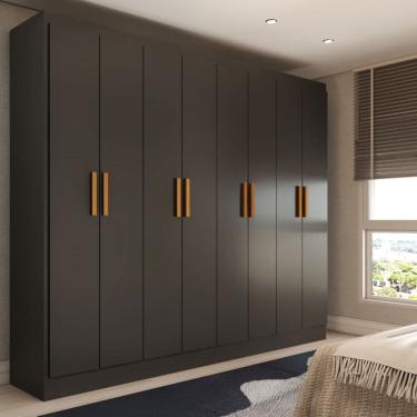 Imagem de Guarda-Roupa Casal Hilton 8 Portas Black - Panorama Móveis