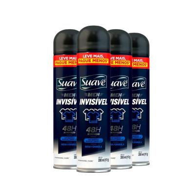 Imagem de Kit Desodorante Antitranspirante Suave Invisible 200ml - 4 Unidades