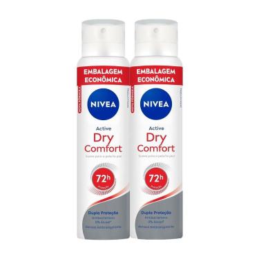 Imagem de Kit 2 Desodorante Nivea Active Dry Comfort Aerosol Antitranspirante 200ml