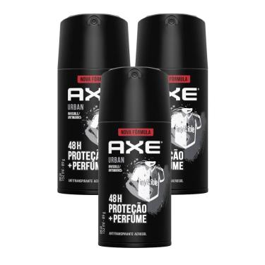 Imagem de Kit 3 Desodorante Antitranspirante Axe Urban Invisible Anti Manchas Spray Aerosol 152ml