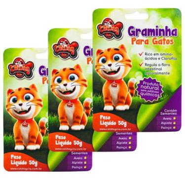 Imagem de Graminha Digestiva Para Gatos Cat & Dog Petshop 50Gr 3un - Cat Dog & C