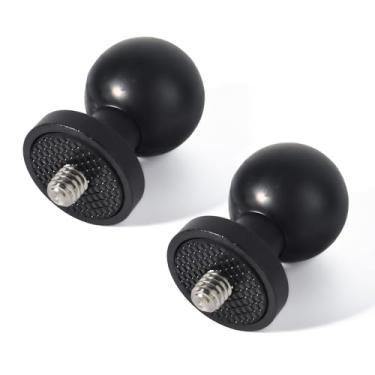 Imagem de Adaptador universal de esfera de alumínio de 2,54 cm com parafuso rosqueado de 0,67 cm - 20, compatível com suporte RAM, braço de soquete duplo tamanho B para câmeras digitais, filmadoras, câmeras
