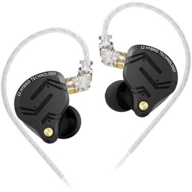 Imagem de Fones de Ouvido KZ ZS12 PRO X, para Jogos com Driver Híbrido 1DD+5BA, Monitores Auriculares, Cabo de 2 Pinos