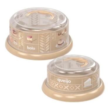 Imagem de Kit Café Da Manhã com Queijeira e Boleira Decorada Plasútil