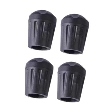 Imagem de Dynwave 4 peças capas para pés de cadeira, meias para mesa de jantar, proteção para piso, borracha preta, protetor para pernas, para camping interno, pátio, Diâmetro Interno 1.6