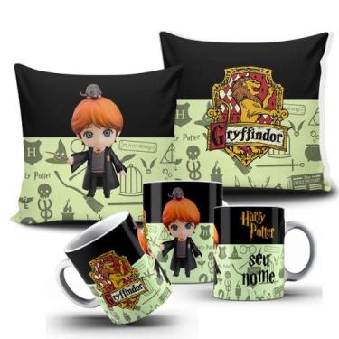 Imagem de Kit almofada e caneca Harry Potter - Ron Weasley Grifinória Personaliz