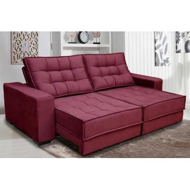 Imagem de Sofá Retrátil e Reclinável 2,30m Suede Coliseu Vinho - Sofá Casa