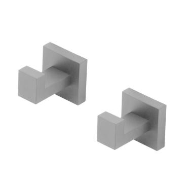 Imagem de Kit 2 Porta Toalha Cabide Quadrado Preto/Black Para Banheiro