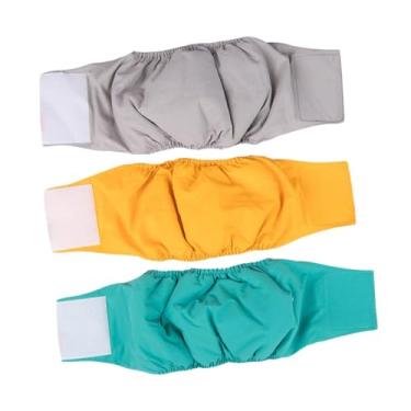 Imagem de Baoblaze 3x Fraldas para Cães Laváveis com Faixa de Barriga Masculina, Calcinhas Macias e Confortáveis, Altamente Absorventes e Laváveis para Cães Machos, M