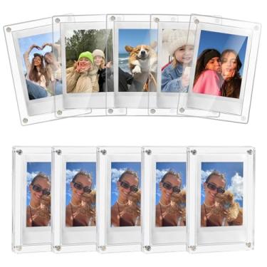 Imagem de Moldura magnética de acrílico para geladeira Fujifilm Instax Mini 41/12/11/SE/EVO 7,6 cm, moldura dupla face com ímã de geladeira para Polaroid, moldura transparente para exibição, pacote com 10