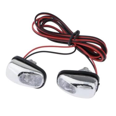 Imagem de Boxonly Luz de bocal de arruela LED universal para carro, kit de lâmpada de olho de capô de para-brisa 12V DC, bocal decorativo de spray de água luz LED para capô de limpador de carro, ABS impermeável