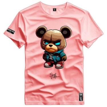 Imagem de Camiseta Coleção Little Bears Urso Bad Braw Shap Life, G4, Rosa claro
