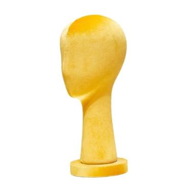 Imagem de Milageto Cabeça de manequim careca, modelo de exibição de peruca, rack de armazenamento de varejo, cabeça de manequim, cabeça de peruca de veludo para boné,