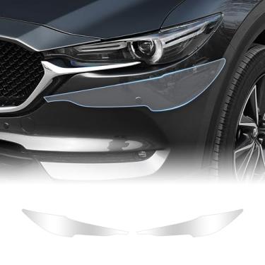 Imagem de FDAIUN Para Mazda CX-5 2017-2021 8,5 mil TPU PPF Película protetora de tinta pré-cortada transparente HD Scratch Acessórios externos (película transparente para farol 2 peças)