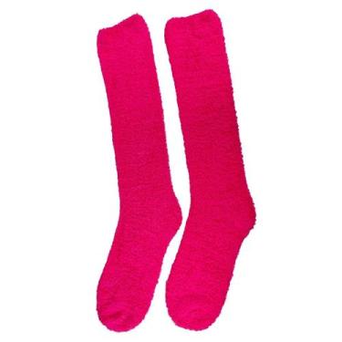 Imagem de Meia Pelúcia Feminino Adulto 3/4 Cano Alto Longa Inverno Proteção Frio