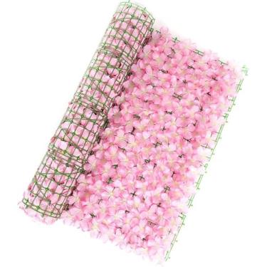 Imagem de Sebes De Folhas De Endro Verde Artificial Pels Artificial Plts Pels Faux Plt Ivy Fee Cobertura De Parede Telhas De Cobertura Artificial Taxa De Privacidade Ao Ar Livre Triagem De De, Pink, 1x3m