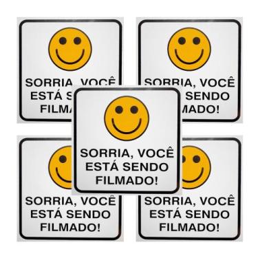 Imagem de Placa Sorria Você Está Sendo Filmado - 15 Peças - Blanco
