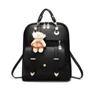 Imagem de Bolsa Mochila Feminina Com Chaveiro Urso preto BL1201 - Rayson