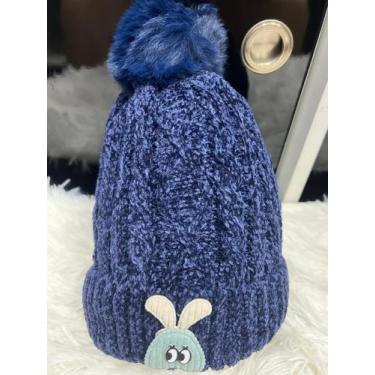 Imagem de Touca Gorro Infantil de Frio inverno Forrada Pompom menino menina(6mes