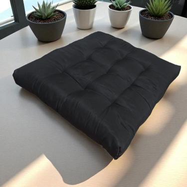Imagem de Almofada Futon Assento Decoração 50X50Cm Flat Preto