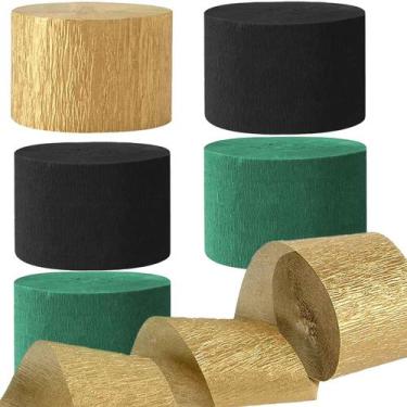 Imagem de Flâmulas de papel crepom We Moment preto/verde escuro/dourado 82 pés x
