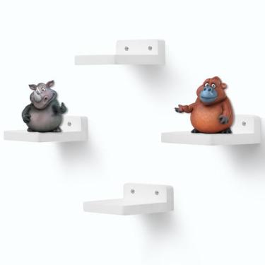 Imagem de Prateleira flutuante NIUBEST Small 10x10 cm, conjunto de madeira branc