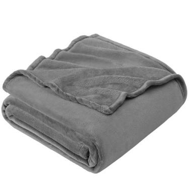 Imagem de Cobertor Hansleep Fleece Cinza Completo 220x230cm de flanela supermaci