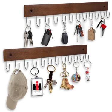 Imagem de Ganchos para casacos UNIFUN Key Hooks montados na parede com 12 gancho