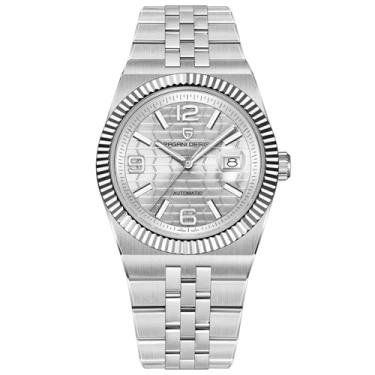 Imagem de LACZ DENTON Pagani Design YS027 Relógio masculino automático, de aço inoxidável, à prova d'água, mecânico, movimento japonês, relógio luminoso, Branco
