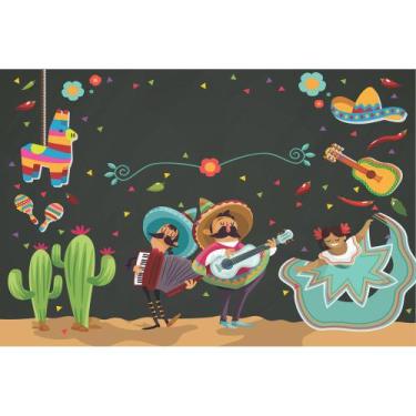 Imagem de Painel De Lona México Festa Mexicana - Fabrika de Festa, 150x100cm
