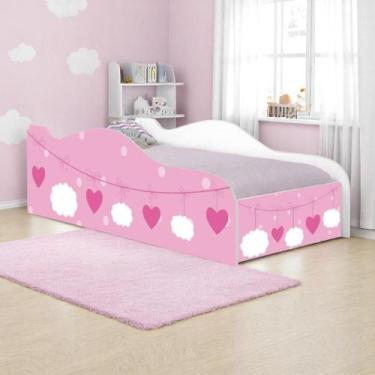 Imagem de Cama Infantil Glow Nuvens Meninas Com Colchão - CASA H