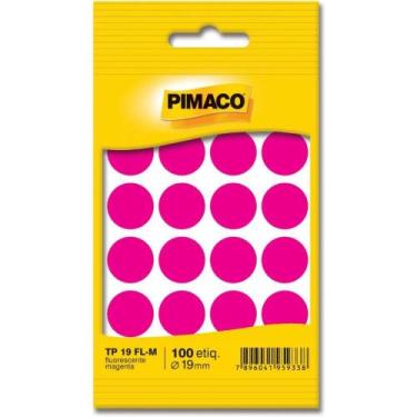 Imagem de Etiqueta Redonda TP-19 Magenta Fluor 19MM - Pimaco