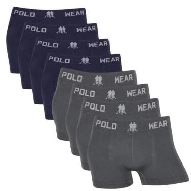 Imagem de Kit 8 cueca infantil polo wear, 4 marinho, 4 chumbo, M