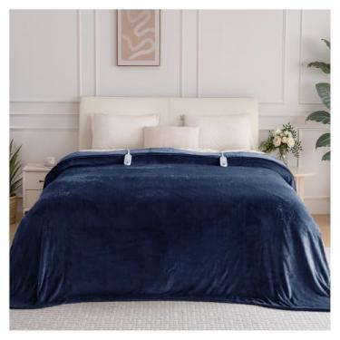 Imagem de ceamorfco Cobertor elétrico tamanho king, cobertor aquecido de flanela macia tamanho king com 10 horas de desligamento automático, 8 níveis de aquecimento, lavável na máquina certificação ETL (azul