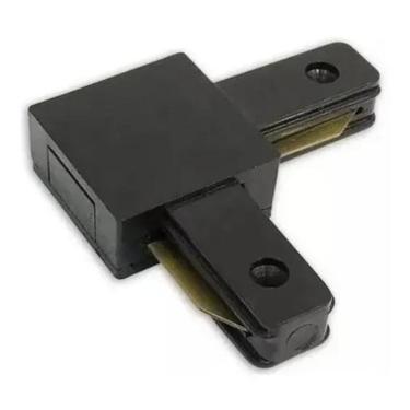 Imagem de 2X Conector Emenda L 90 Graus Preto Para Trilho Eletrificado